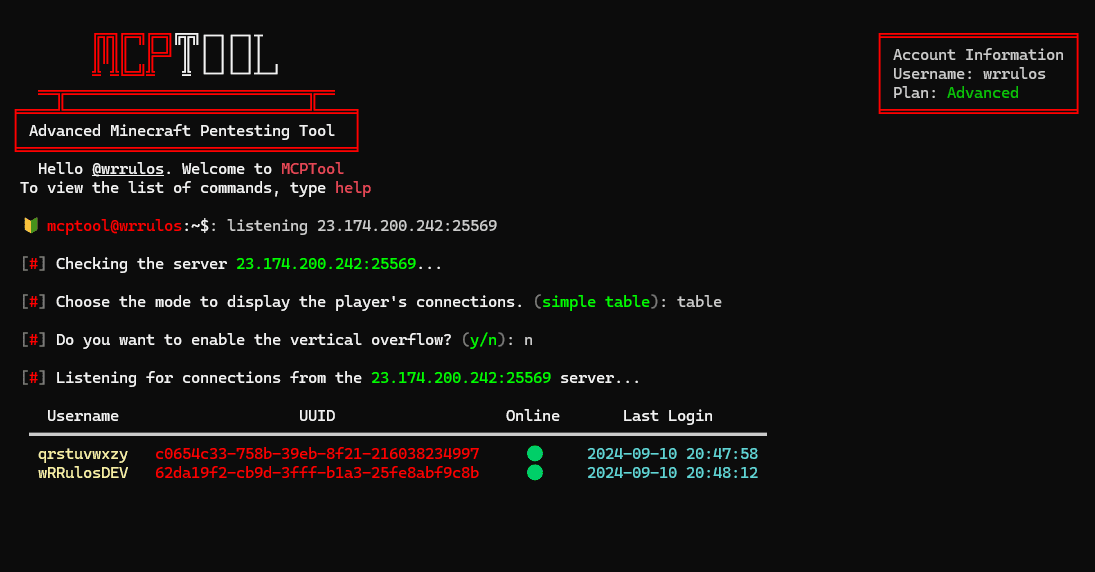 Screenshot showing MCPTool interface 2